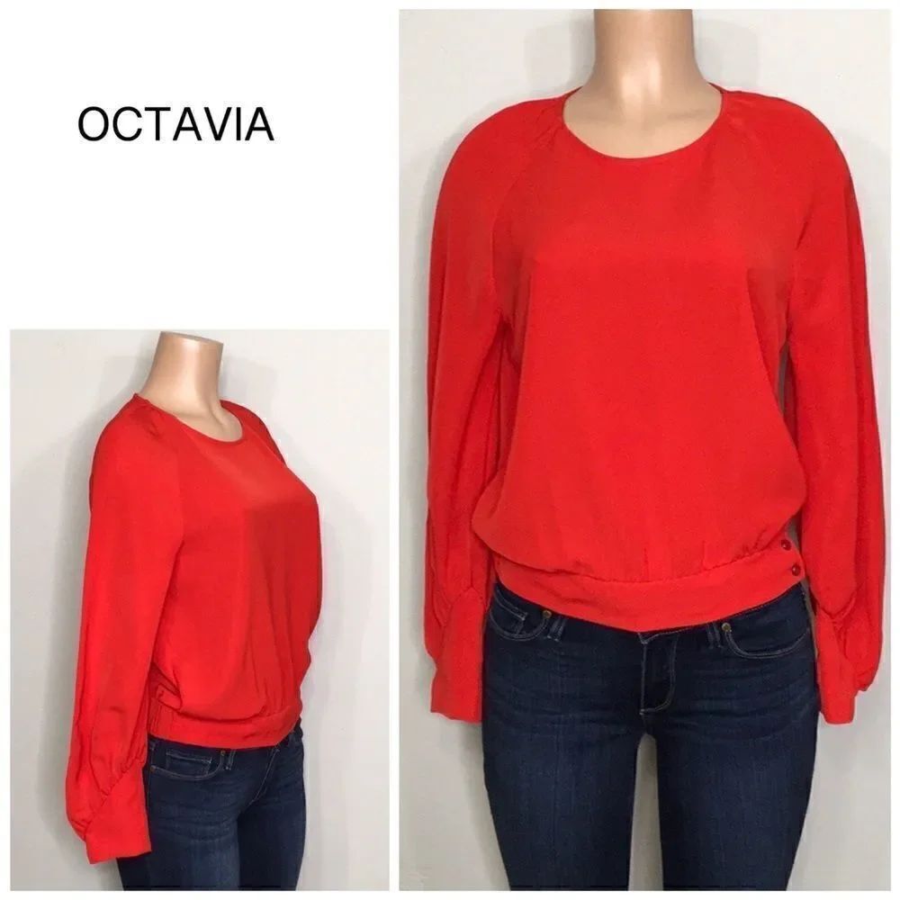 Red stretch blouse. New